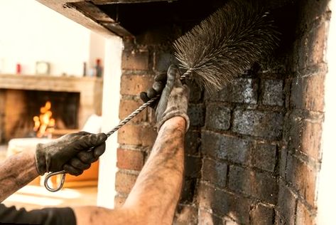 Hoop brush scrubbing soot from a Valley Stream firebox